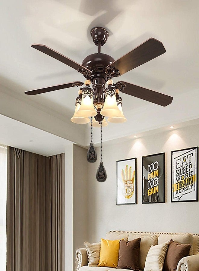 Vinaco Bronze Ceiling Fan Pull Chain Set, Decorative Fan Pull Chain Extension with Pendant, 12 Inches Pull-Chains for Fans and Light with 3MM Ball Bead Chain, 2 Pack Fan Light Pull-Chain Extension - Image 3